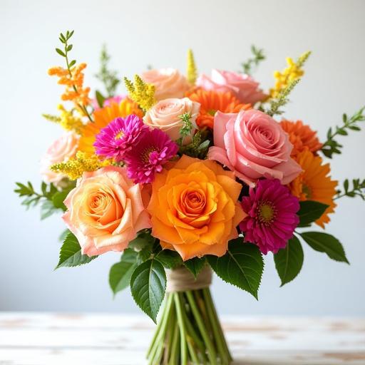 色鮮やかなオーダーメイドの花束